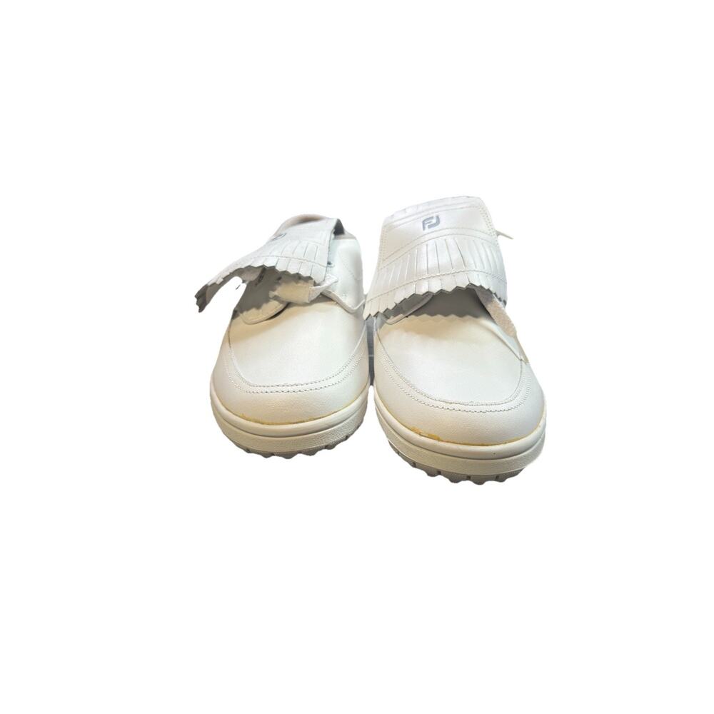 FootJoy SoftJoy‎ White Kiltie Golf Shoes Mens Size US 7 M Soft Spike Style 53884 - Picture 4 of 11